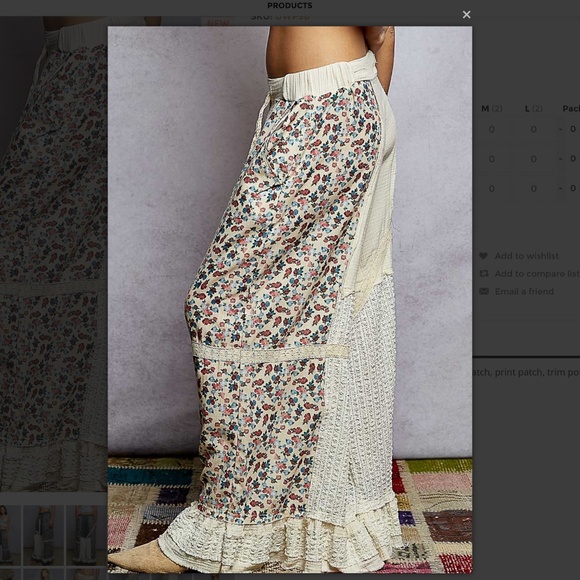 POL “ Brooklyn “ POL Relaxed Fit Pants in Lace and Double Gauze Detail 93 - Picture 2 of 4